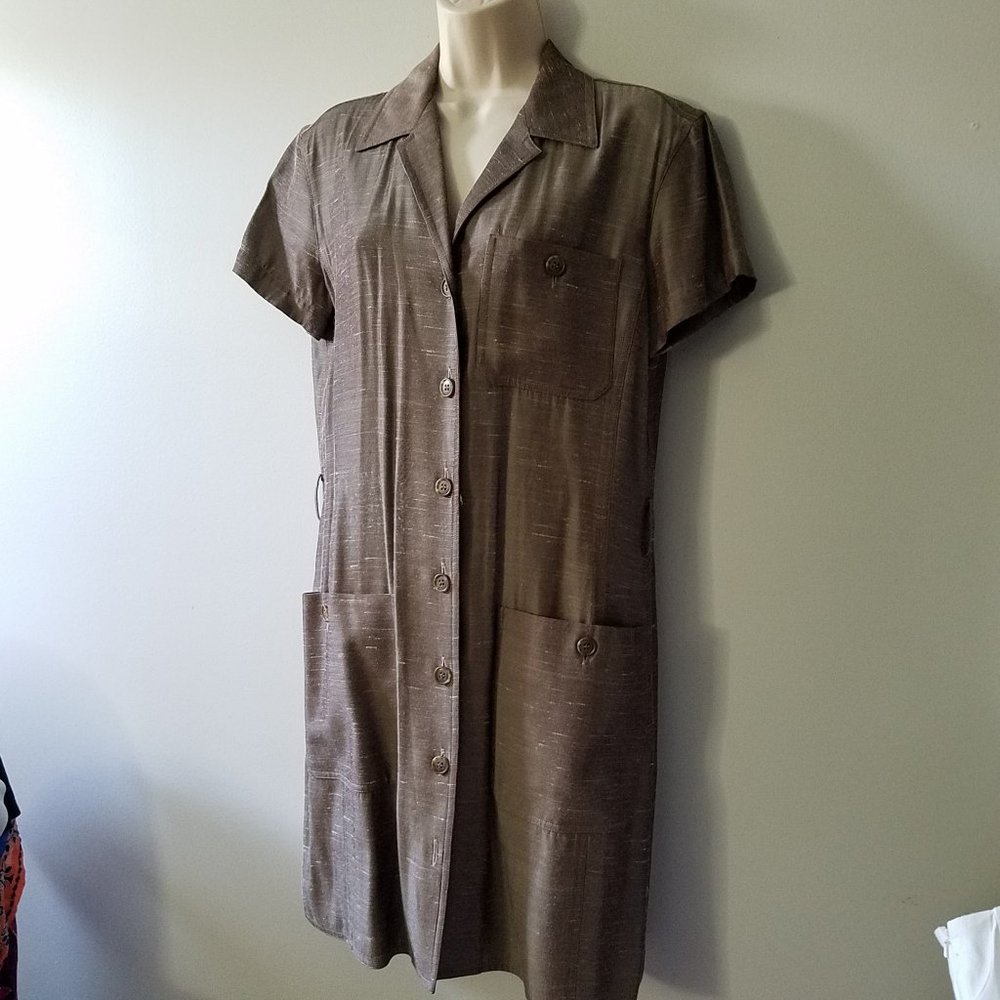 Emanuel Ungaro women safari Dress collar pockets